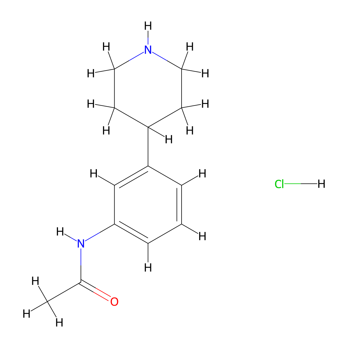 N-(3-(Piperidin-4-yl)phenyl)acetamide hydrochloride molecular structure, CAS 486430-92-6