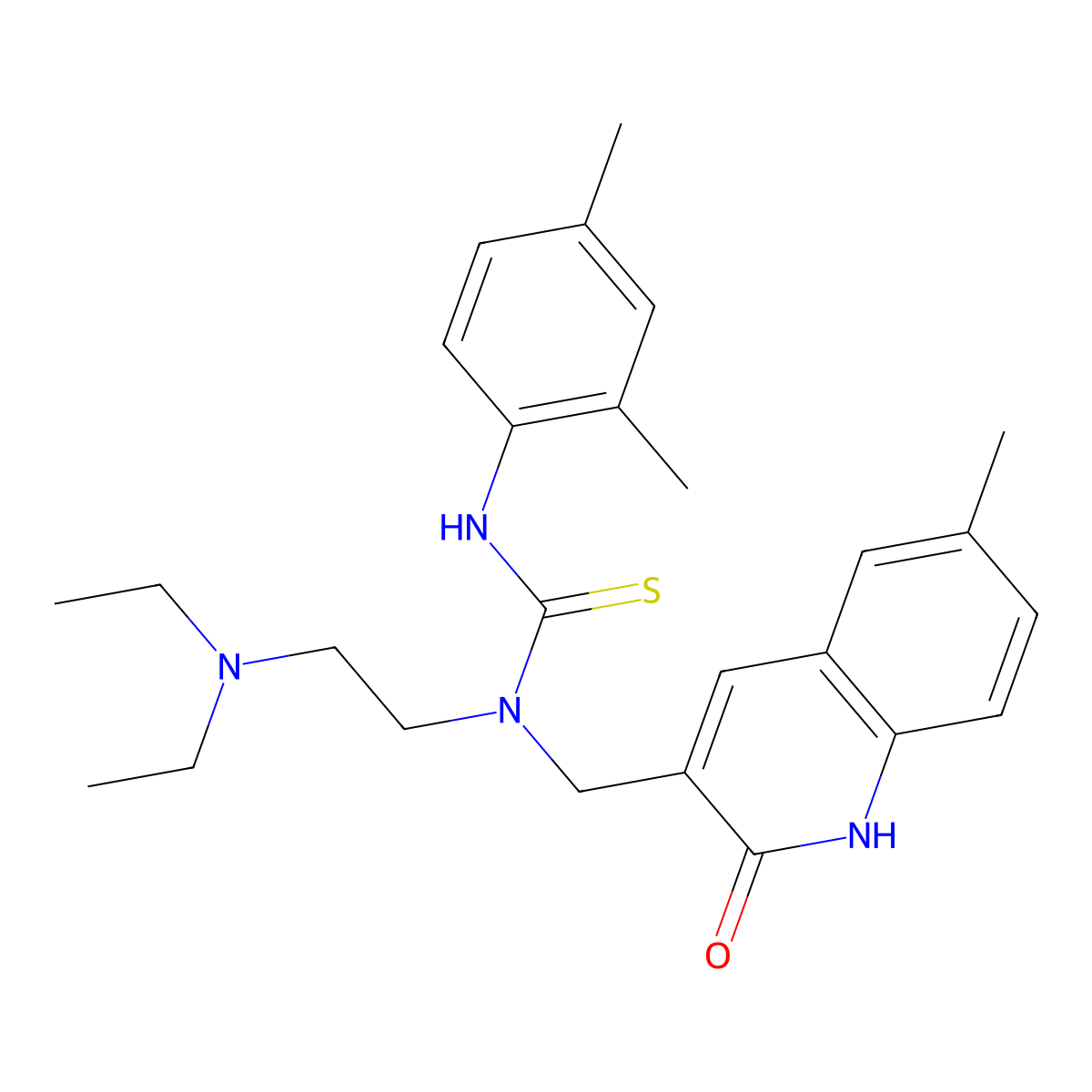 N-[2-(Diethylamino)ethyl]-N-[(1,2-dihydro-6-methyl-2-oxo-3-quinolinyl)methyl]-Na(2)-(2,4-dimethylphenyl)thiourea molecular structure, CAS 486437-11-0