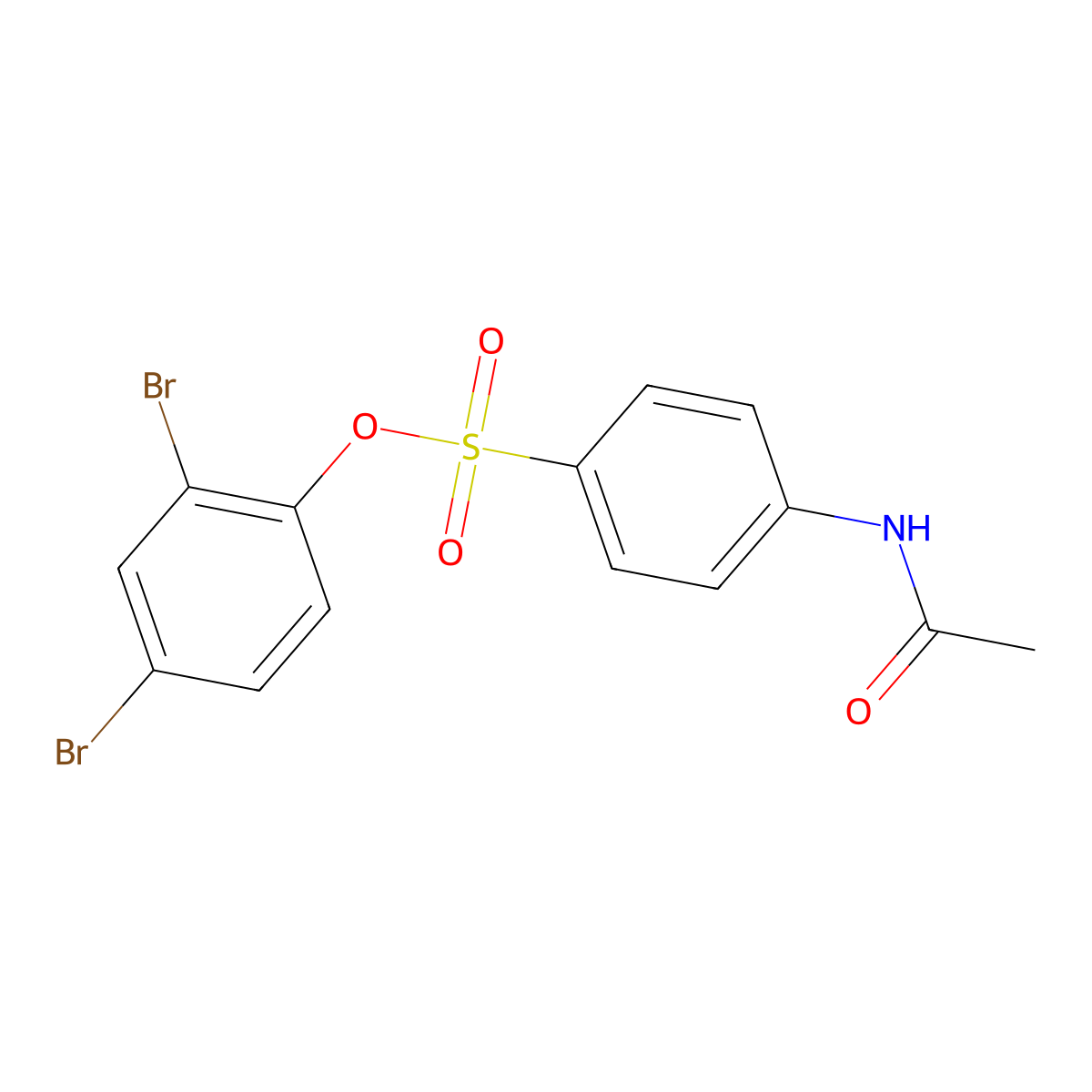 2,4-Dibromophenyl 4-(acetylamino)benzenesulfonate molecular structure, CAS 486440-27-1