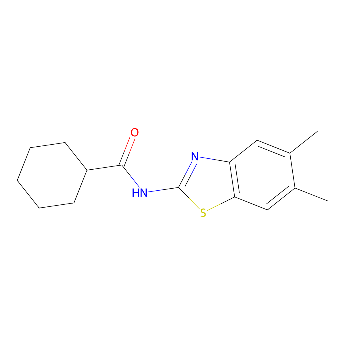 N-(5,6-dimethyl-1,3-benzothiazol-2-yl)cyclohexanecarboxamide molecular structure, CAS 486440-48-6