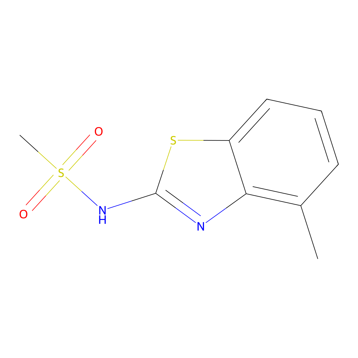 N-(4-methyl-1,3-benzothiazol-2-yl)methanesulfonamide molecular structure, CAS 486440-61-3