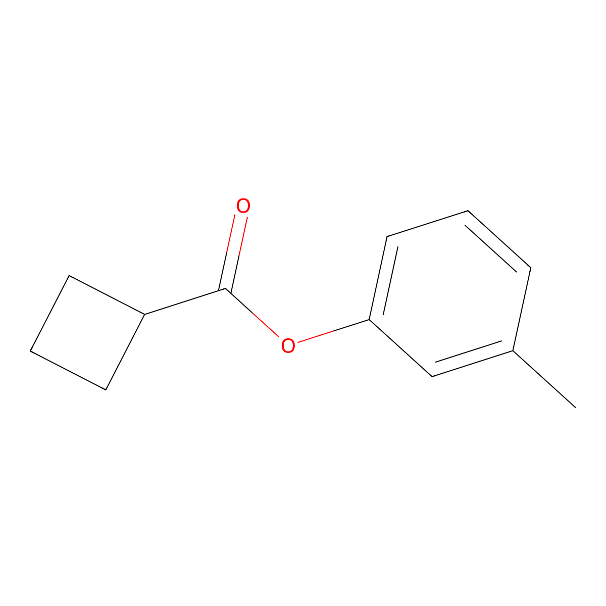 Cyclobutanecarboxylic acid, 3-methylphenyl ester molecular structure, CAS 486441-15-0