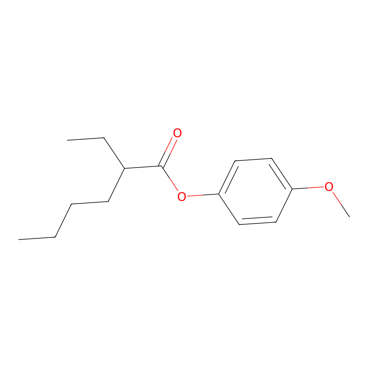 4-Methoxyphenyl 2-ethylhexanoate molecular structure, CAS 486441-59-2