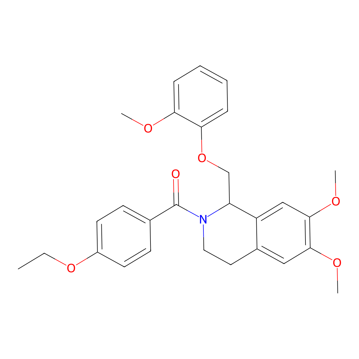 (6,7-dimethoxy-1-((2-methoxyphenoxy)methyl)-3,4-dihydroisoquinolin-2(1H)-yl)(4-ethoxyphenyl)methanone molecular structure, CAS 486451-18-7