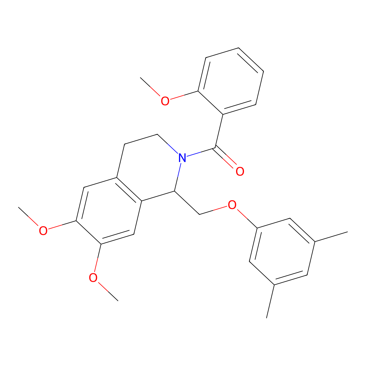 (1-((3,5-dimethylphenoxy)methyl)-6,7-dimethoxy-3,4-dihydroisoquinolin-2(1H)-yl)(2-methoxyphenyl)methanone molecular structure, CAS 486451-82-5