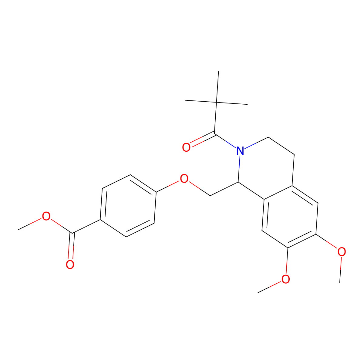 Methyl 4-((6,7-dimethoxy-2-pivaloyl-1,2,3,4-tetrahydroisoquinolin-1-yl)methoxy)benzoate molecular structure, CAS 486452-48-6