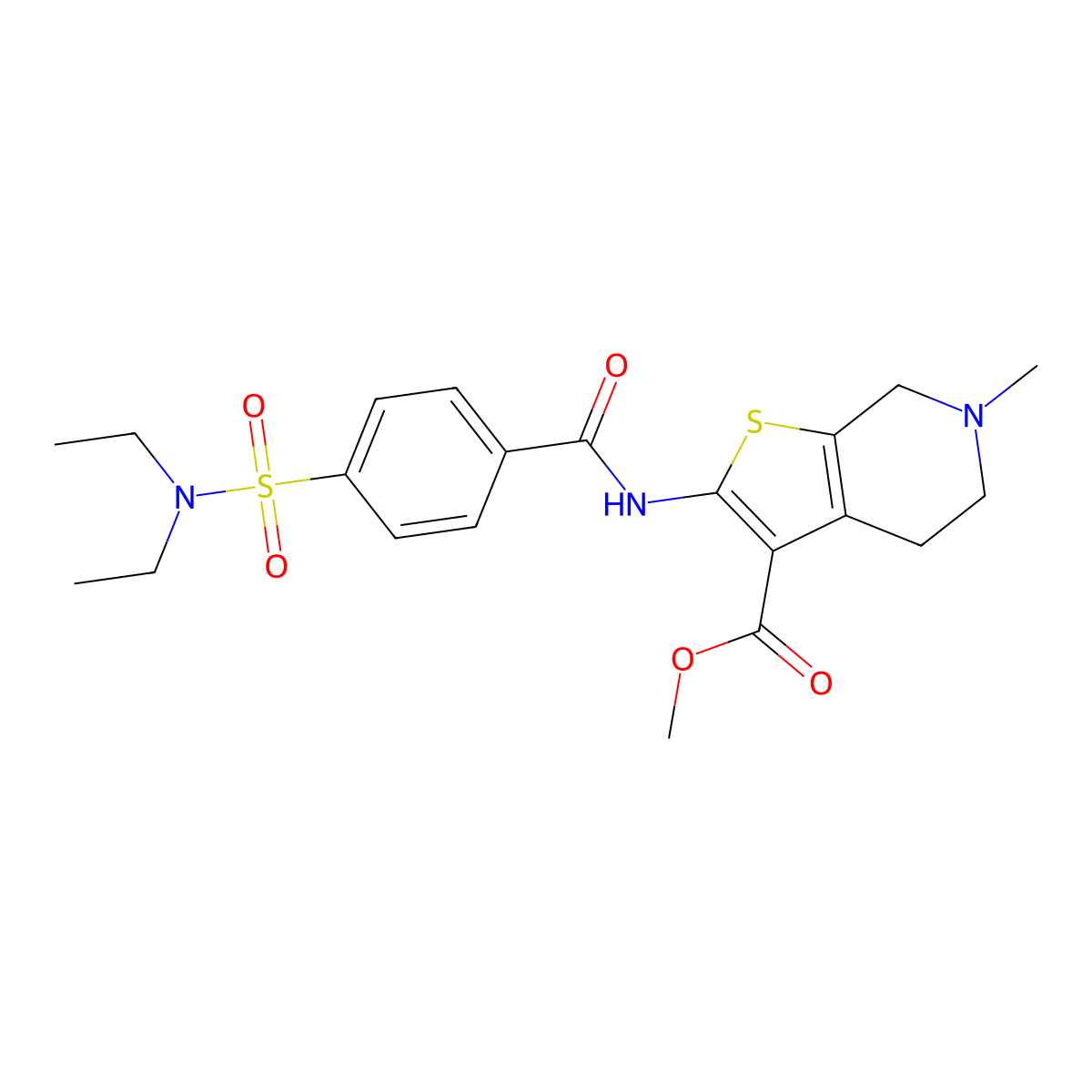 methyl 2-(4-(N,N-diethylsulfamoyl)benzamido)-6-methyl-4,5,6,7-tetrahydrothieno[2,3-c]pyridine-3-carboxylate molecular structure, CAS 486453-07-0