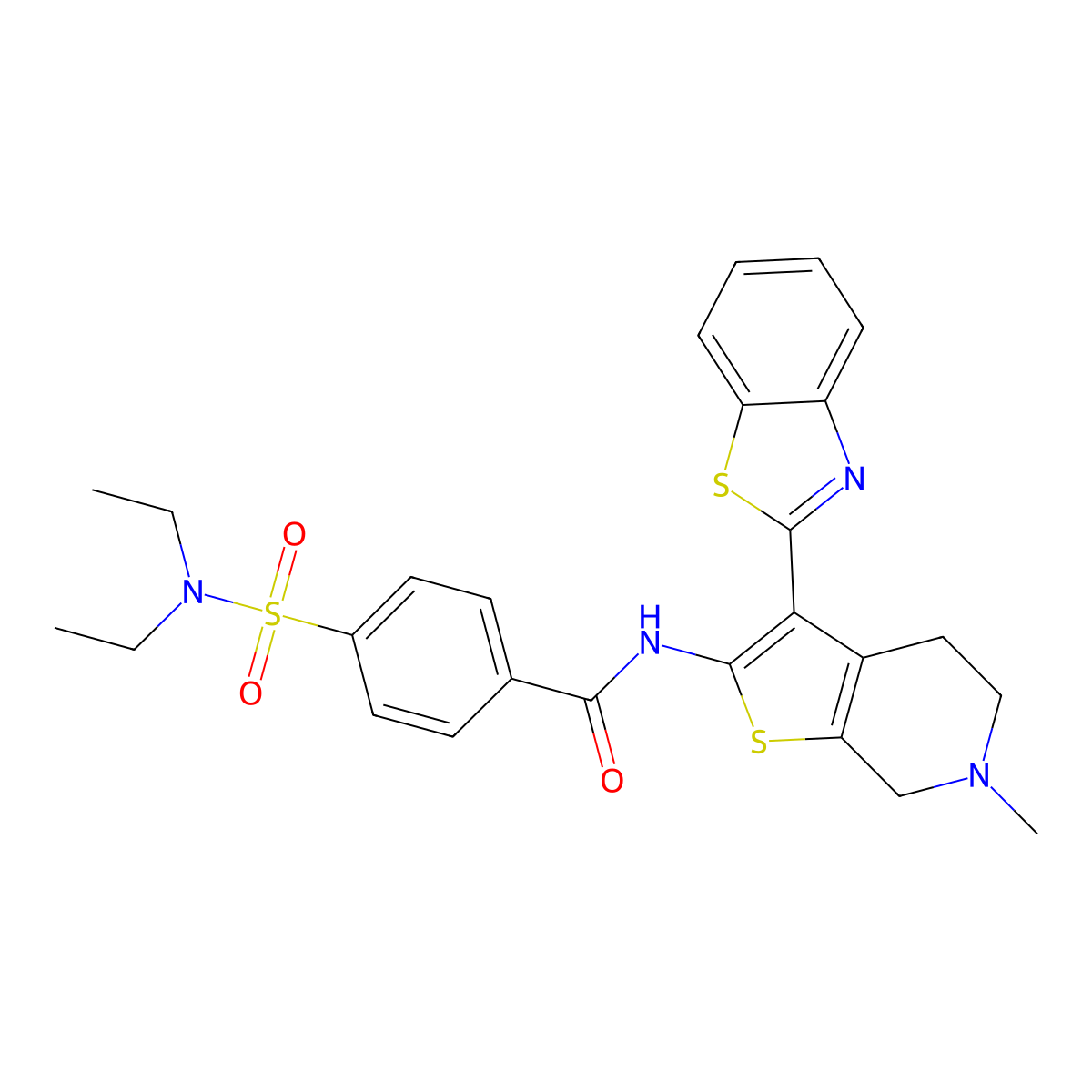 N-(3-(benzo[d]thiazol-2-yl)-6-methyl-4,5,6,7-tetrahydrothieno[2,3-c]pyridin-2-yl)-4-(N,N-diethylsulfamoyl)benzamide molecular structure, CAS 486453-13-8