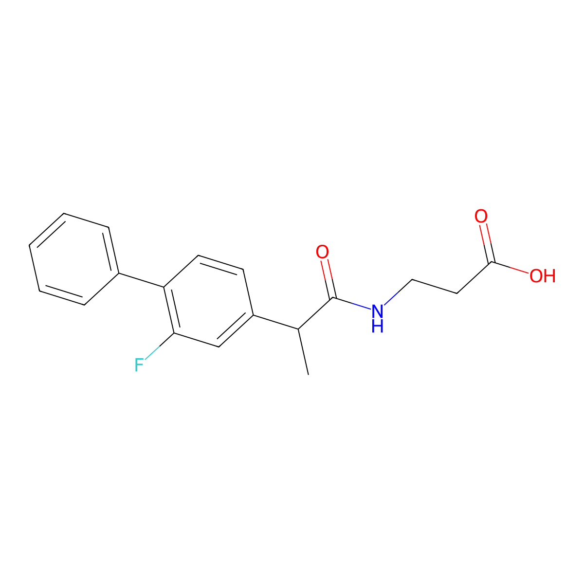 N-[2-(2-fluorobiphenyl-4-yl)propanoyl]-beta-alanine molecular structure, CAS 486455-72-5