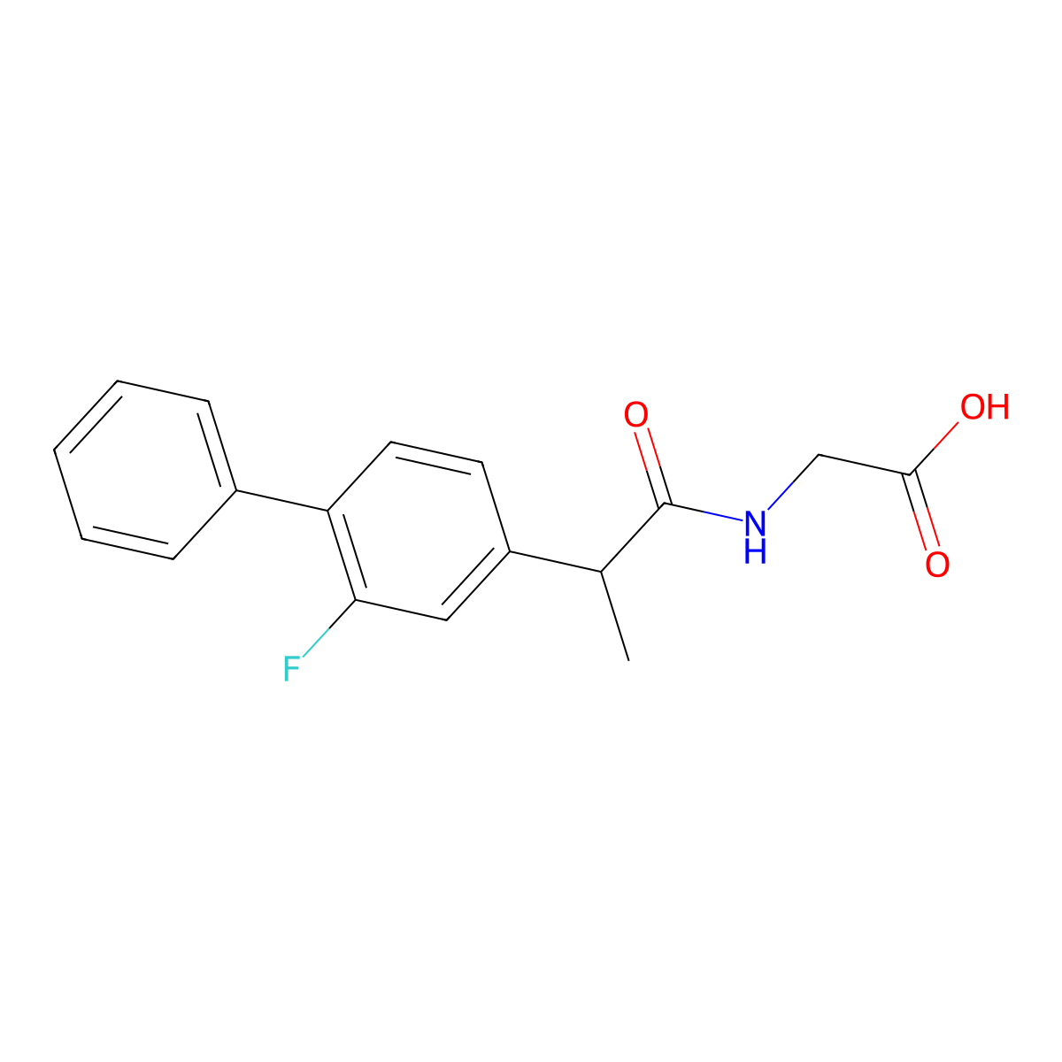 N-[2-(2-fluorobiphenyl-4-yl)propanoyl]glycine molecular structure, CAS 486455-73-6