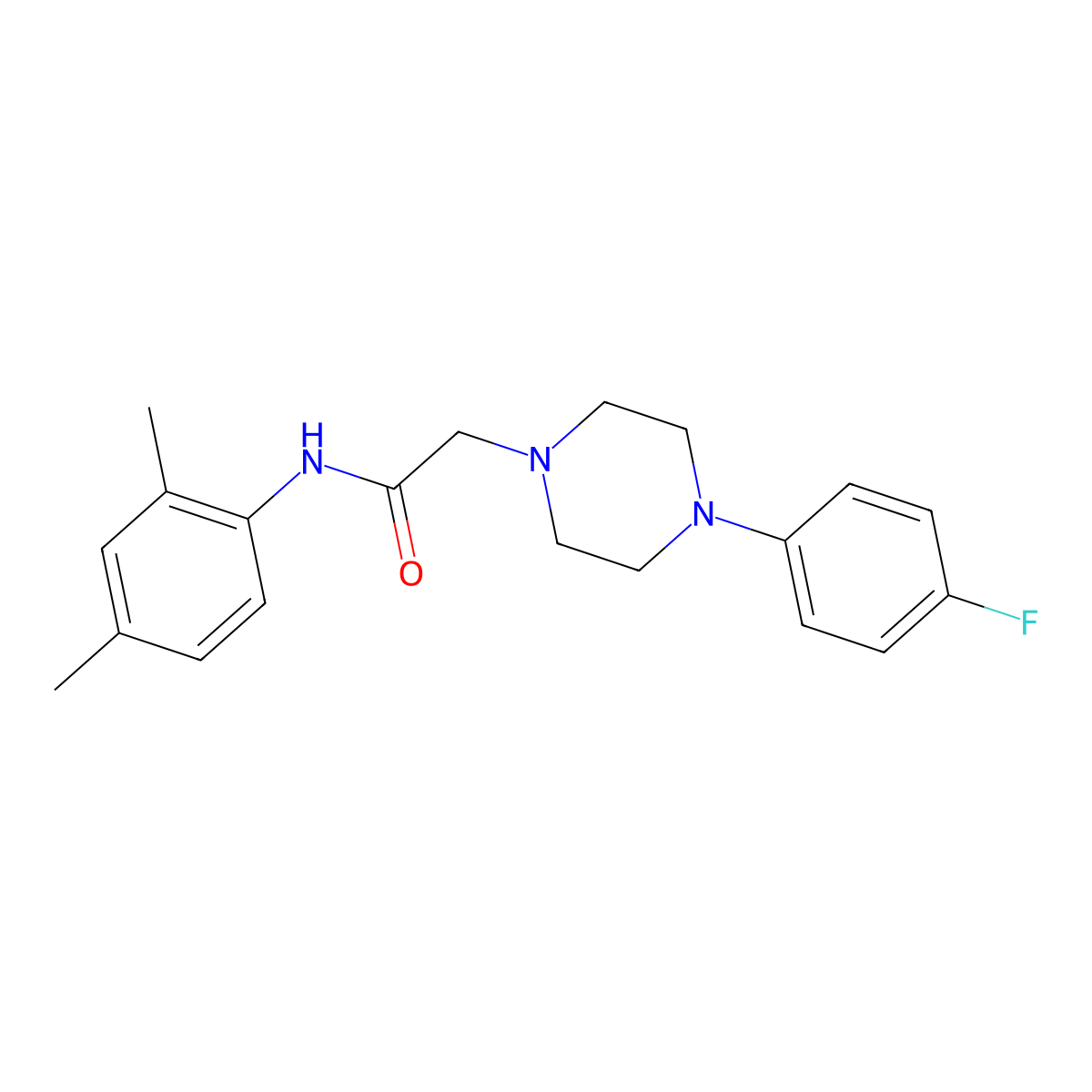 N-(2,4-dimethylphenyl)-2-[4-(4-fluorophenyl)piperazin-1-yl]acetamide molecular structure, CAS 486456-88-6