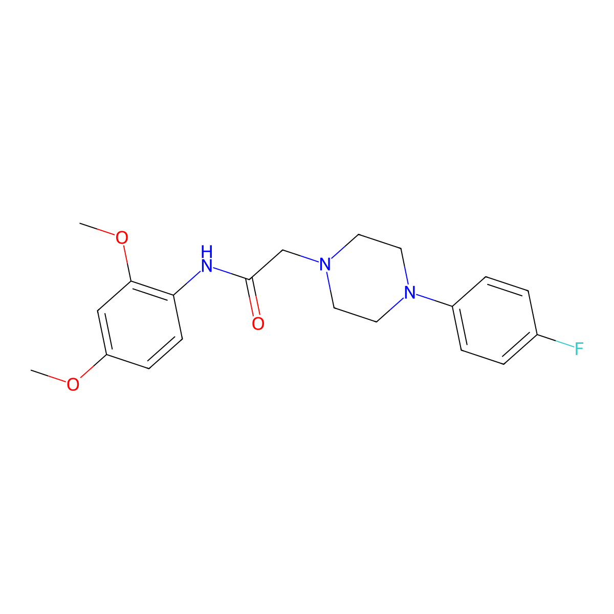 N-(2,4-dimethoxyphenyl)-2-[4-(4-fluorophenyl)piperazin-1-yl]acetamide molecular structure, CAS 486456-94-4