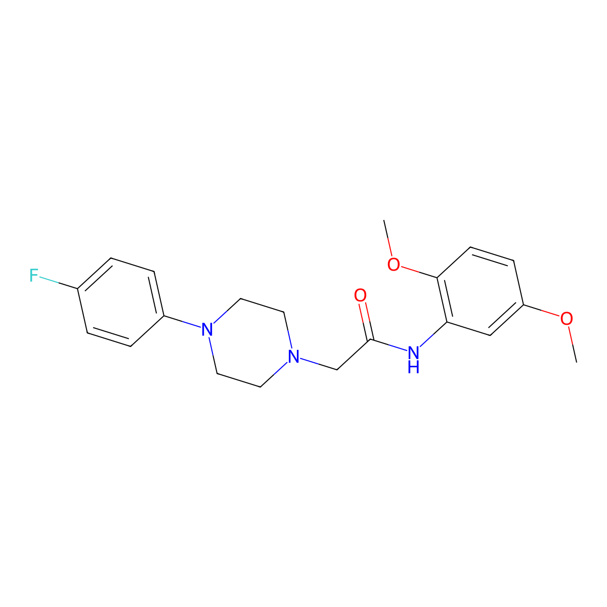 N-(2,5-dimethoxyphenyl)-2-[4-(4-fluorophenyl)piperazin-1-yl]acetamide molecular structure, CAS 486456-95-5