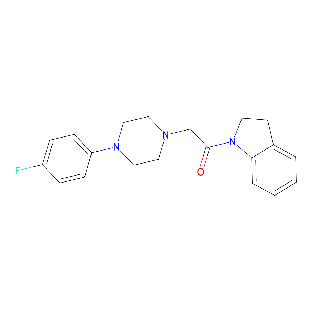 1-(2,3-Dihydroindol-1-yl)-2-[4-(4-fluorophenyl)piperazin-1-yl]ethanone molecular structure, CAS 486457-08-3
