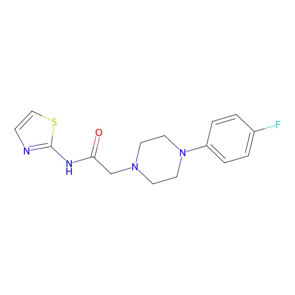 2-(4-(4-fluorophenyl)piperazin-1-yl)-N-(1,3-thiazol-2-yl)acetamide molecular structure, CAS 486457-09-4