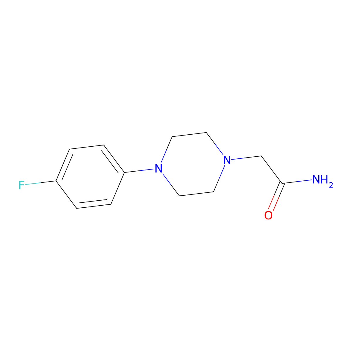 2-[4-(4-Fluorophenyl)piperazin-1-yl]acetamide molecular structure, CAS 486457-12-9