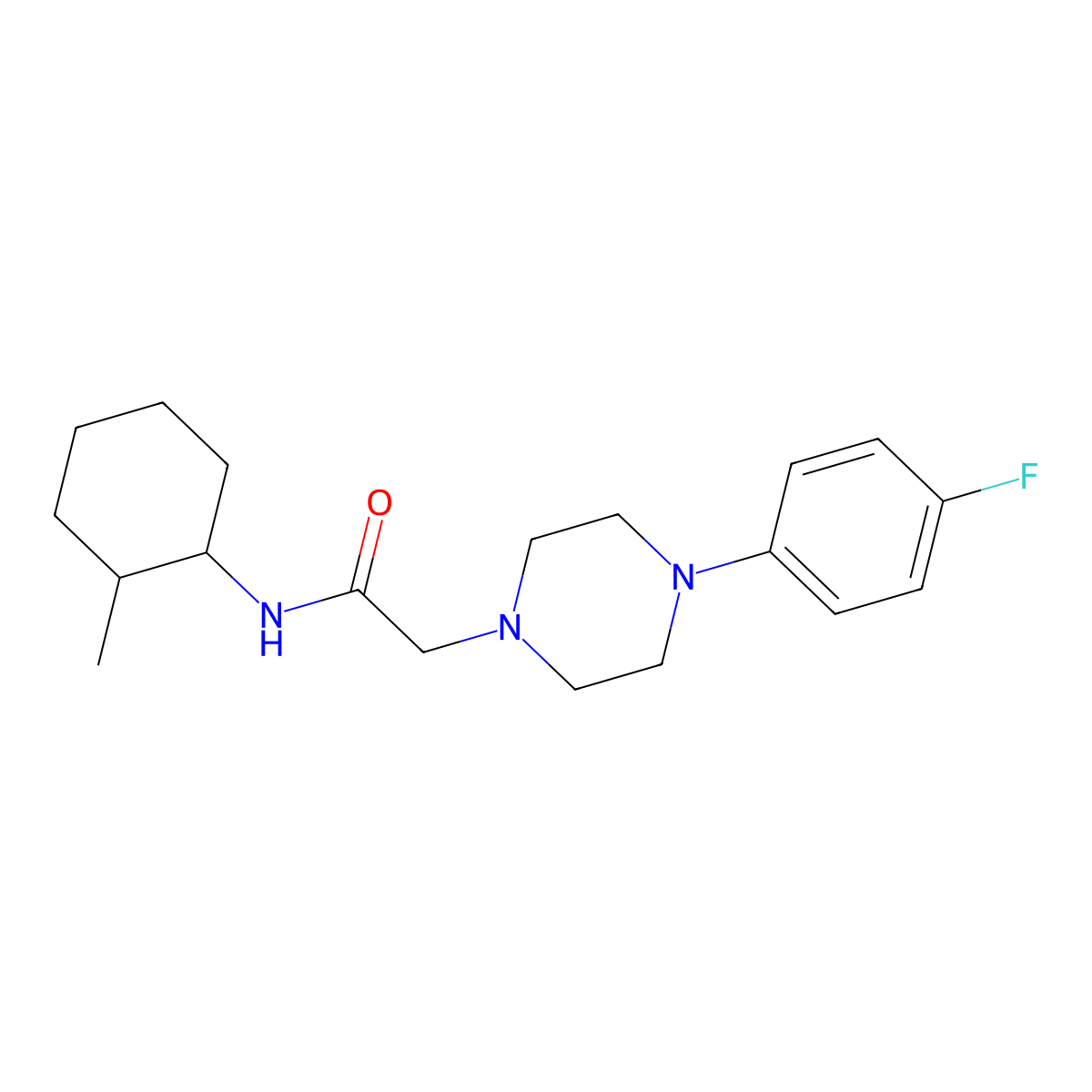 2-[4-(4-fluorophenyl)piperazin-1-yl]-N-(2-methylcyclohexyl)acetamide molecular structure, CAS 486457-20-9