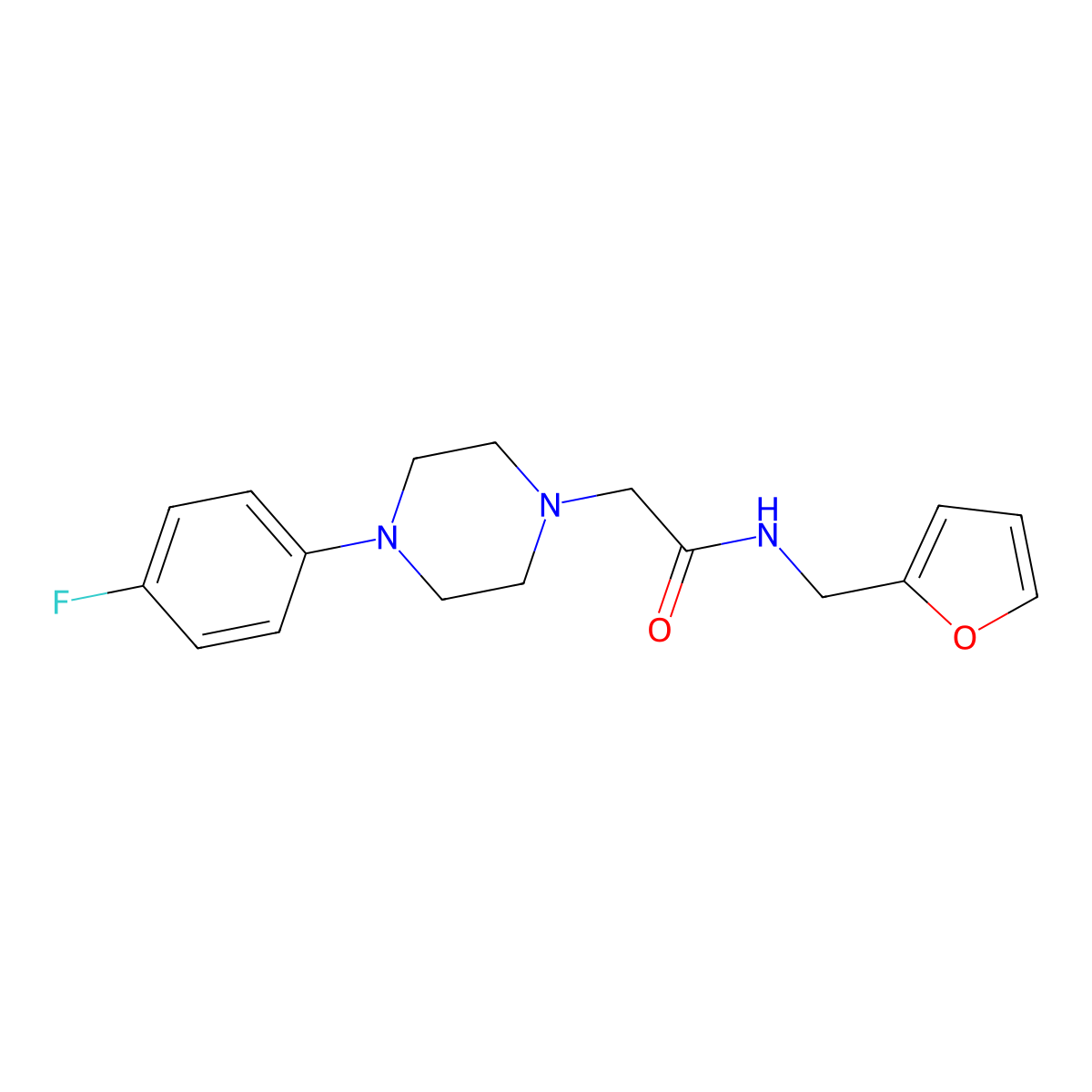2-[4-(4-fluorophenyl)piperazin-1-yl]-N-(furan-2-ylmethyl)acetamide molecular structure, CAS 486457-22-1