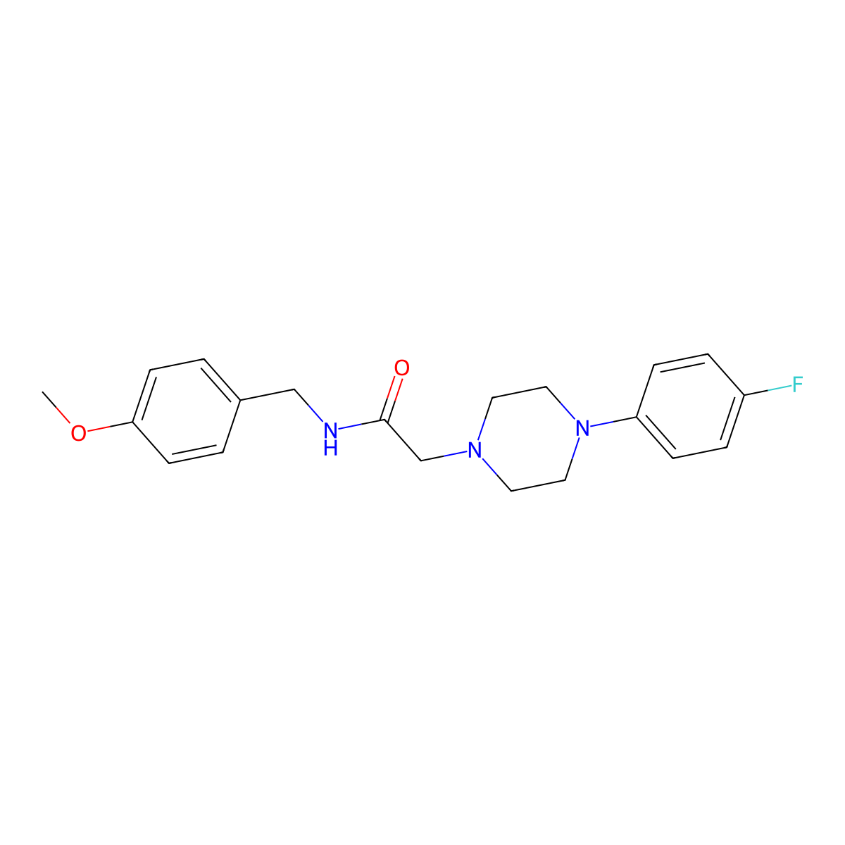 2-[4-(4-fluorophenyl)piperazin-1-yl]-N-[(4-methoxyphenyl)methyl]acetamide molecular structure, CAS 486457-24-3