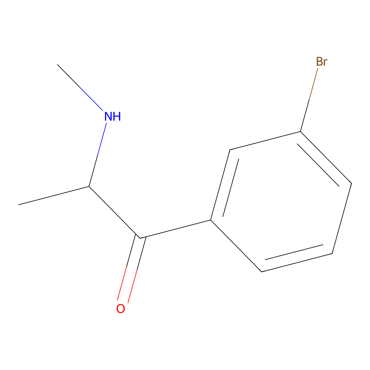 3-Bromomethcathinone molecular structure, CAS 486459-02-3