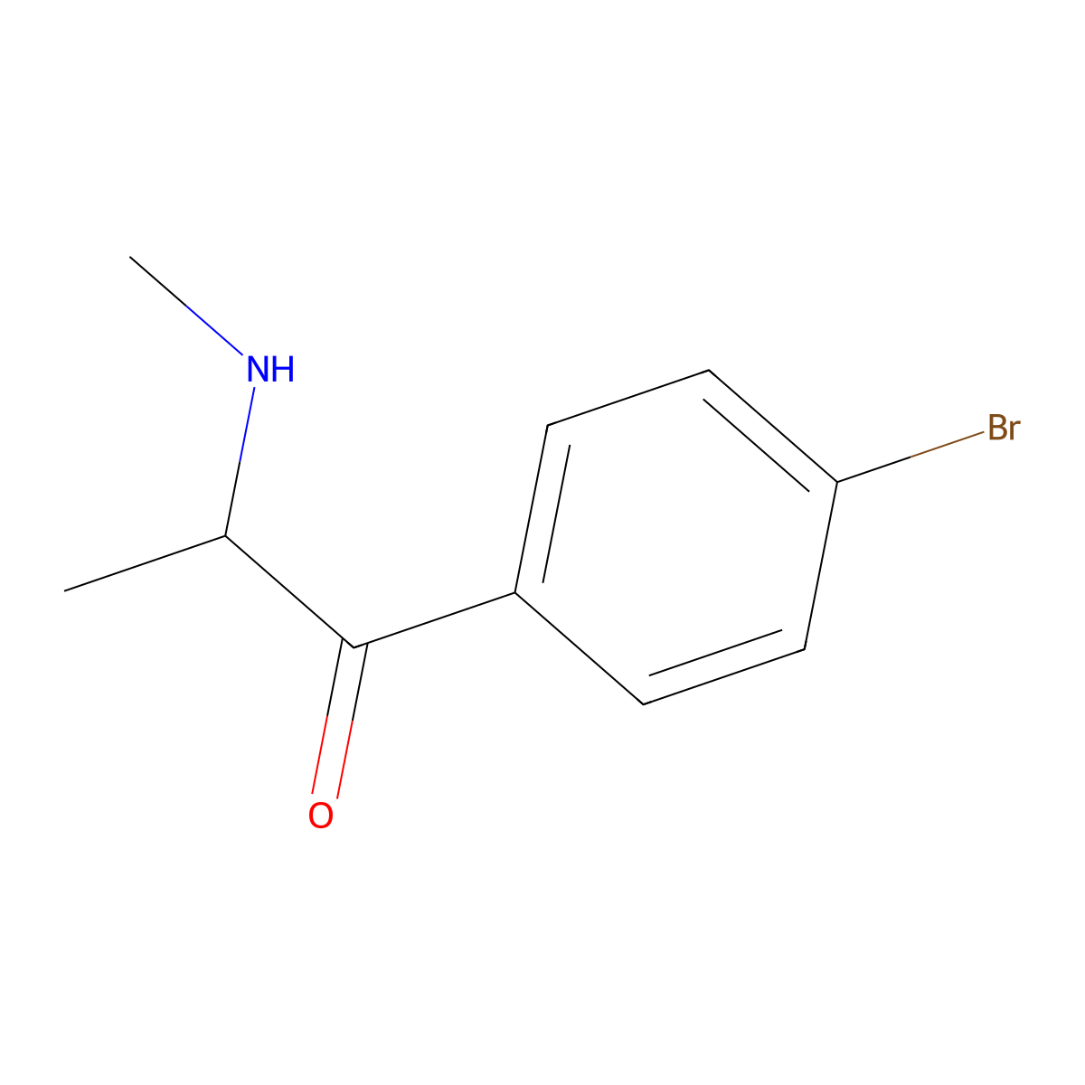 4-Bromomethcathinone molecular structure, CAS 486459-03-4