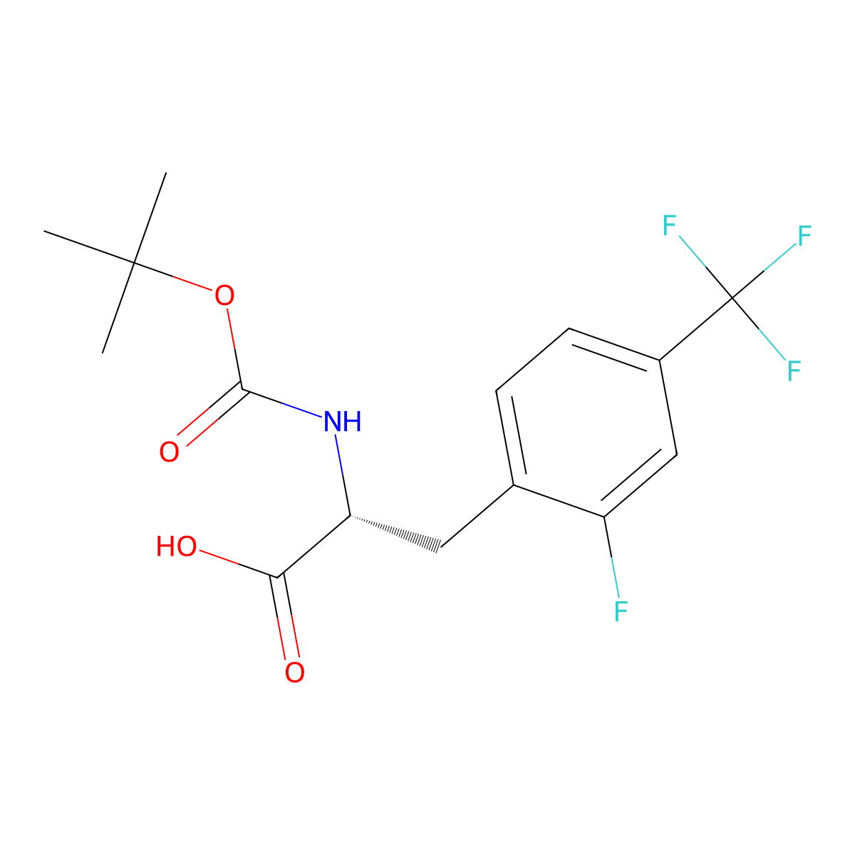 N-Boc-2-fluoro-4-trifluoromethyl-D-phenylalanine molecular structure, CAS 486460-06-4