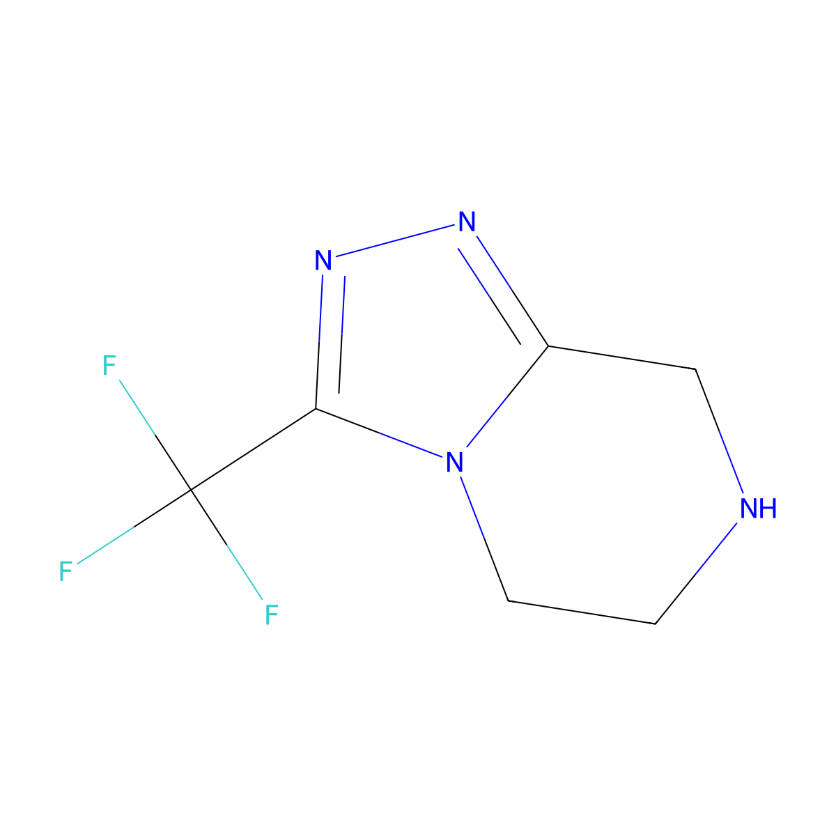 3-(Trifluoromethyl)-5,6,7,8-tetrahydro-(1,2,4)triazolo(4,3-a)pyrazine molecular structure, CAS 486460-21-3