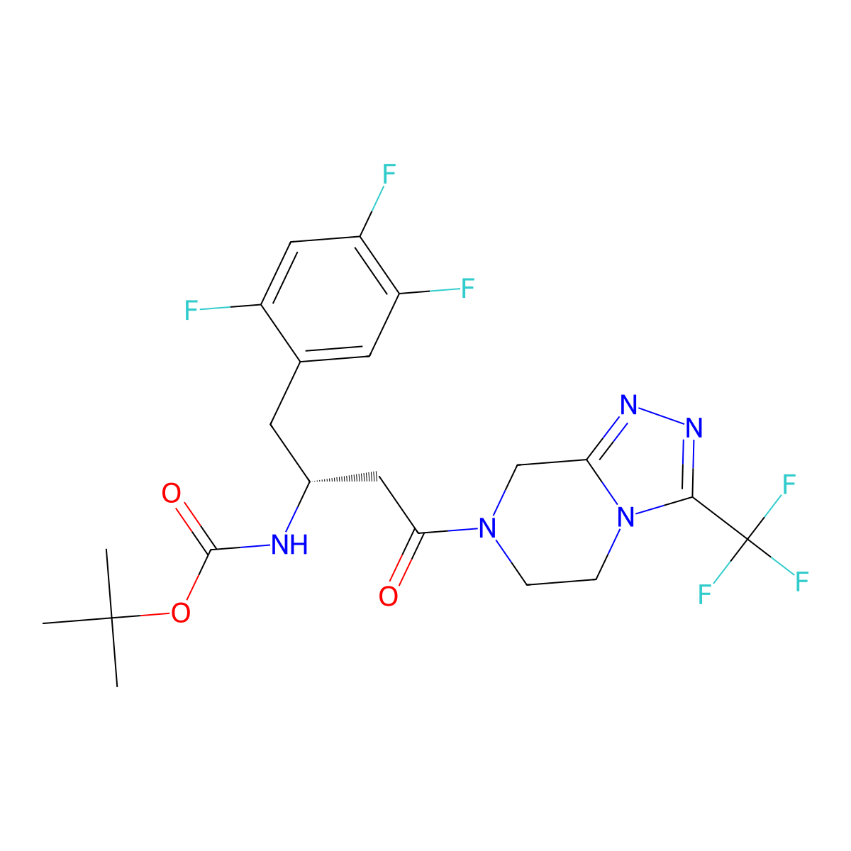 N-Boc-sitagliptin molecular structure, CAS 486460-23-5