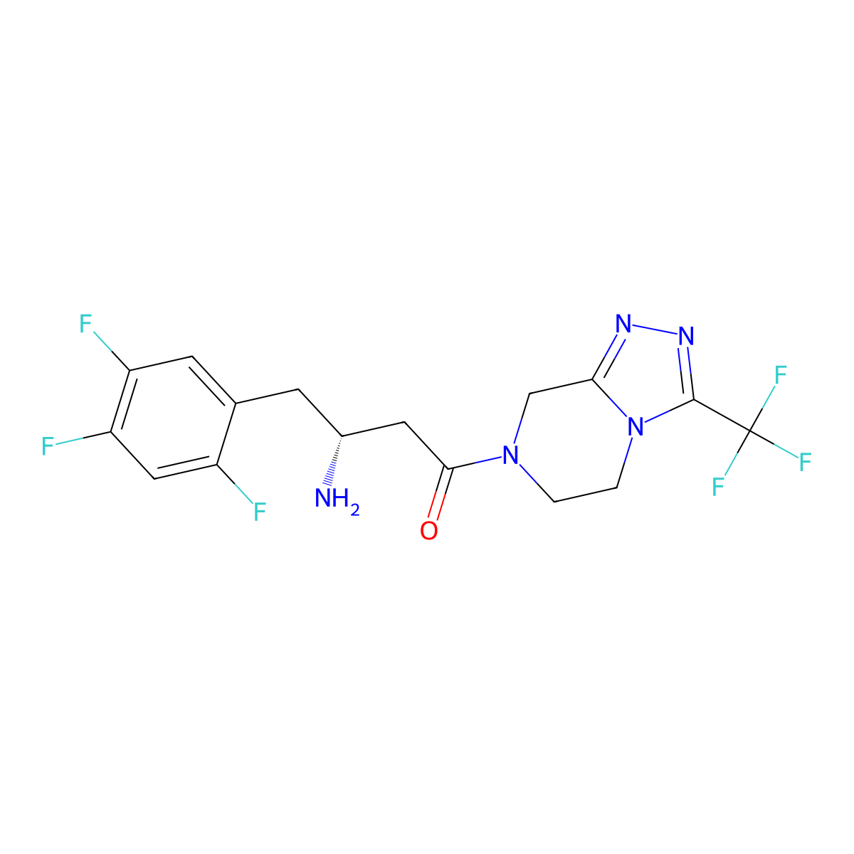Sitagliptin molecular structure, CAS 486460-32-6