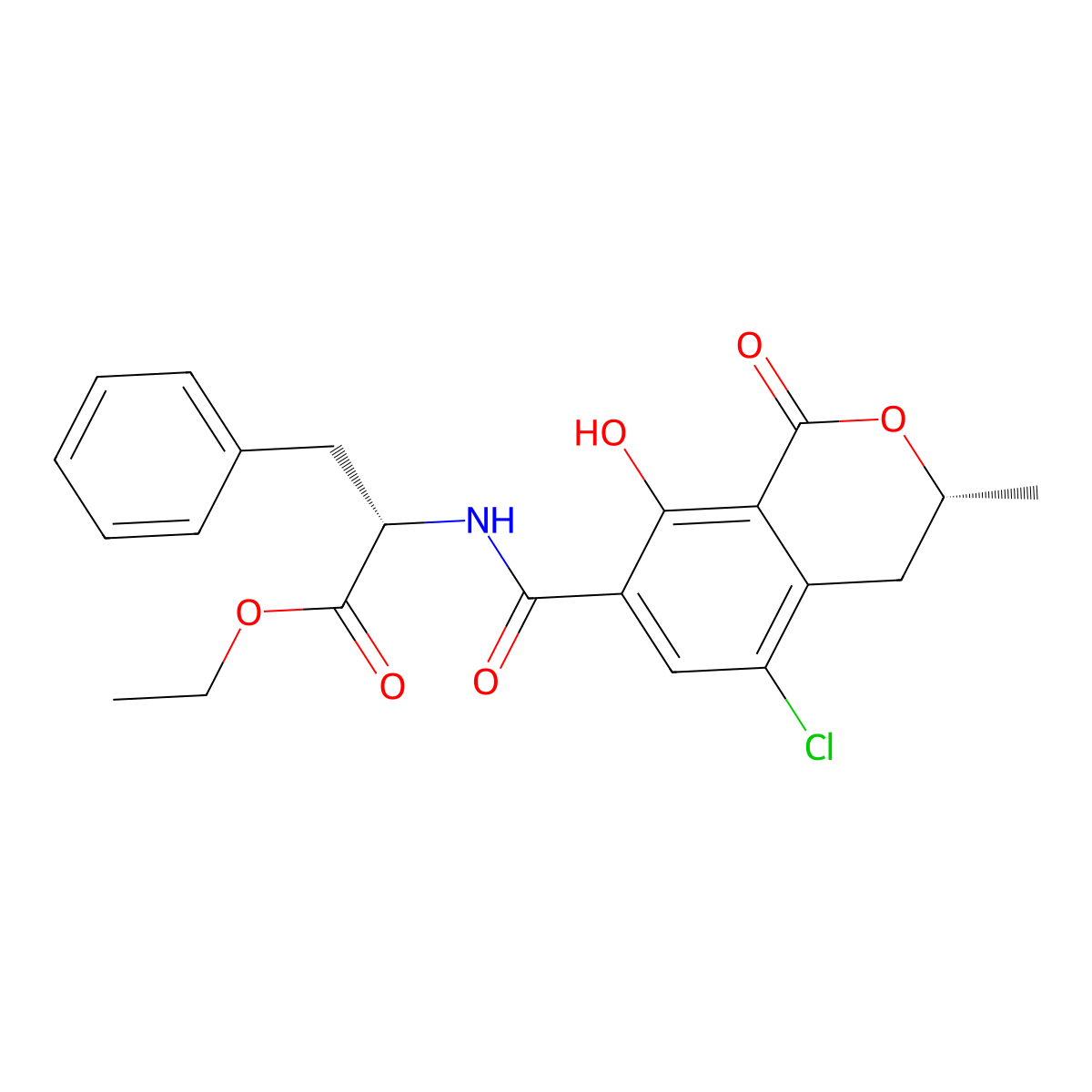 Ochratoxin C molecular structure, CAS 4865-85-4