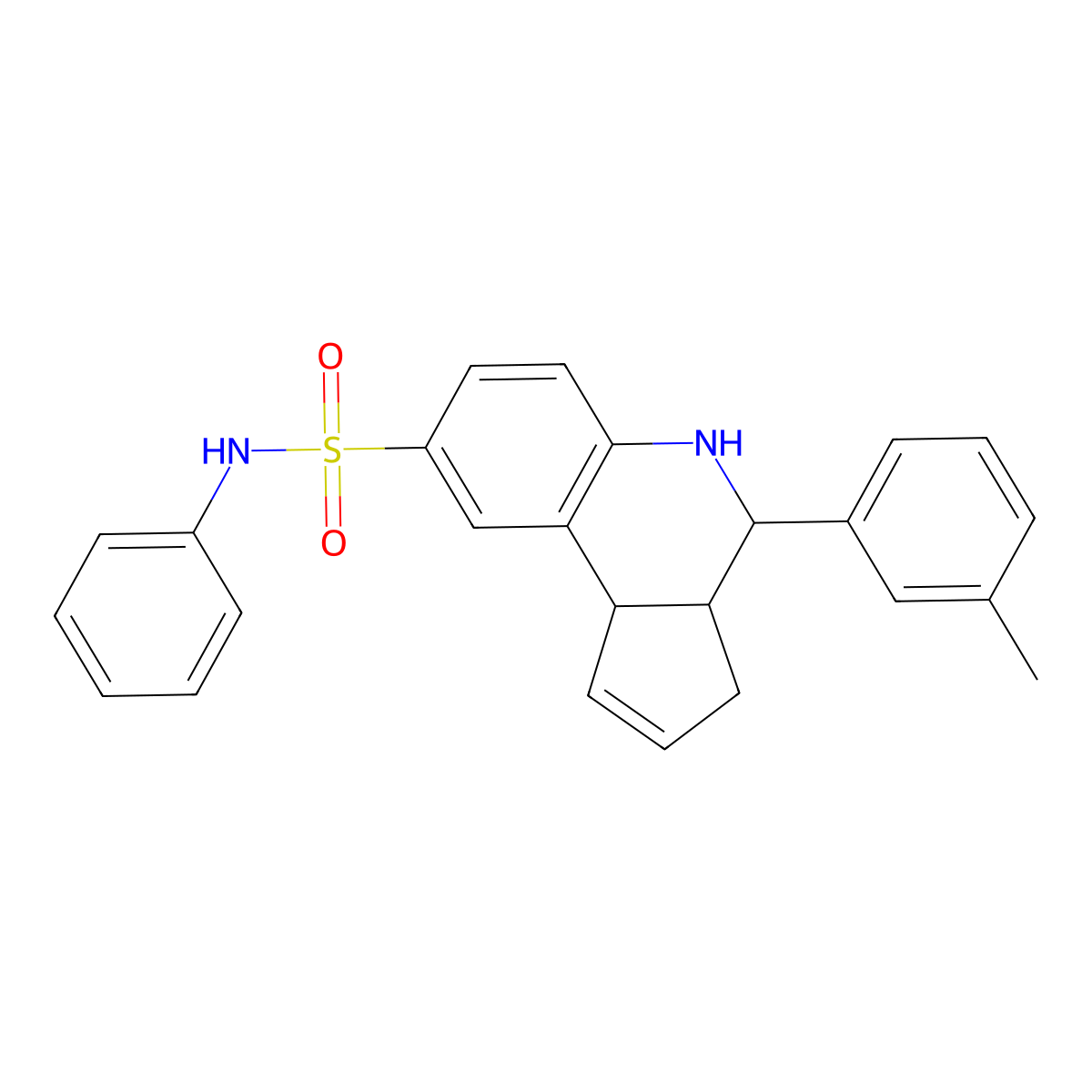 4-(3-methylphenyl)-N-phenyl-3a,4,5,9b-tetrahydro-3H-cyclopenta[c]quinoline-8-sulfonamide molecular structure, CAS 486991-41-7