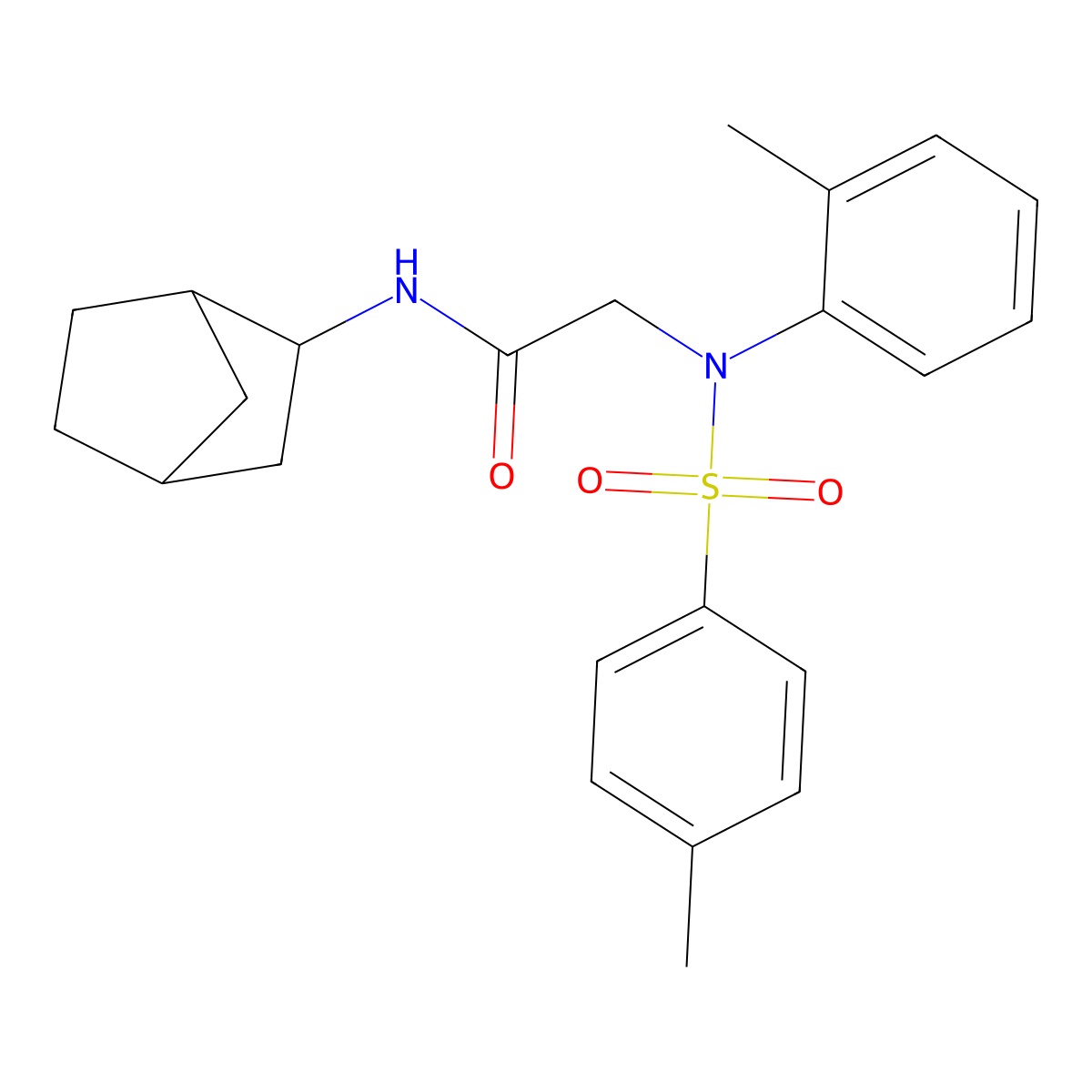 N-bicyclo[2.2.1]hept-2-yl-2-{2-methyl[(4-methylphenyl)sulfonyl]anilino}acetamide molecular structure, CAS 486991-66-6