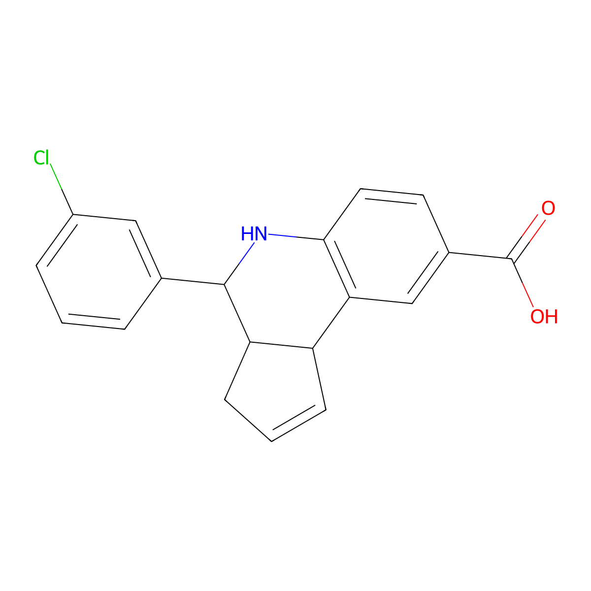 4-(3-Chloro-phenyl)-3a,4,5,9b-tetrahydro-3H-cyclopenta[c]quinoline-8-carboxylic acid molecular structure, CAS 486991-75-7