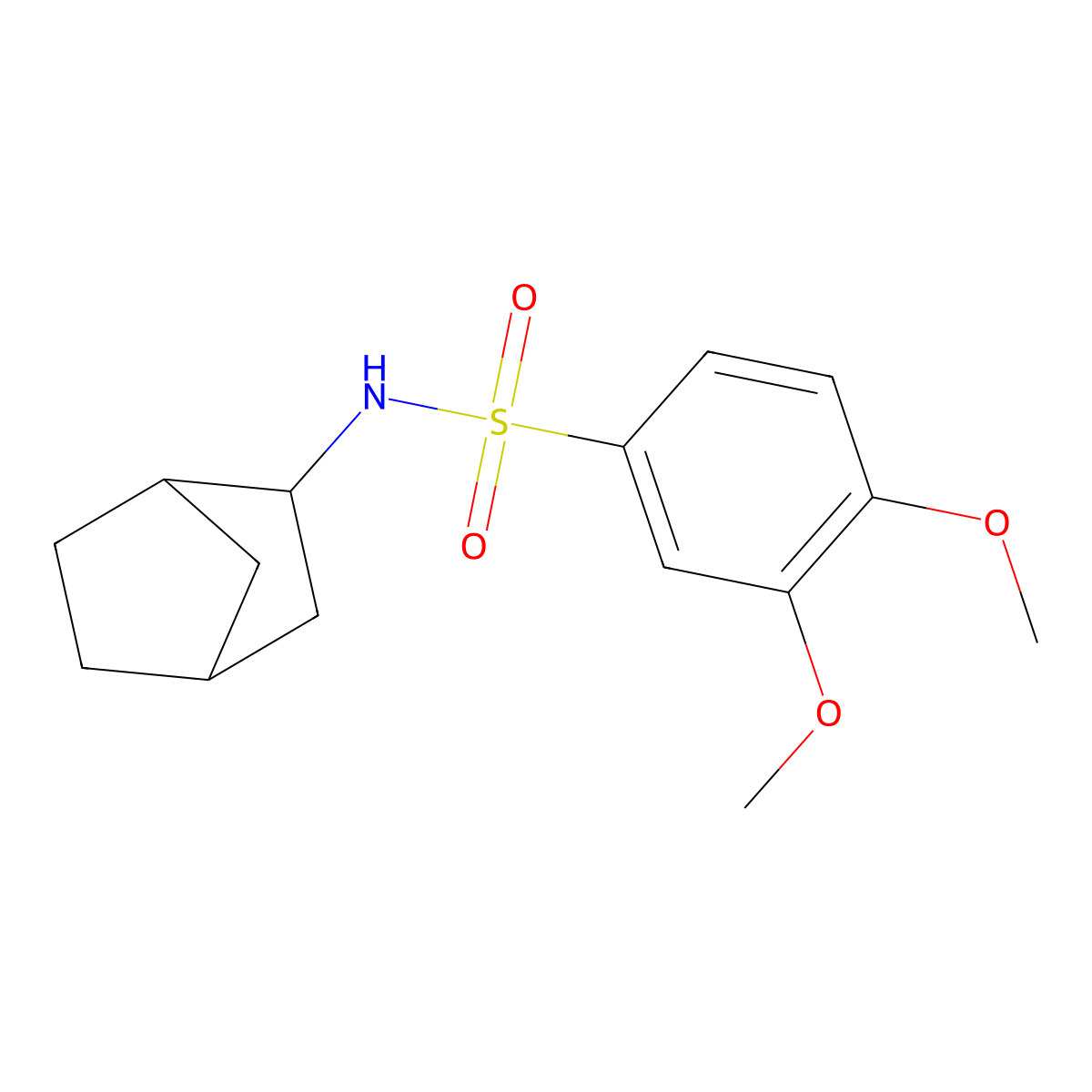 N-(3-bicyclo[2.2.1]heptanyl)-3,4-dimethoxybenzenesulfonamide molecular structure, CAS 486992-12-5