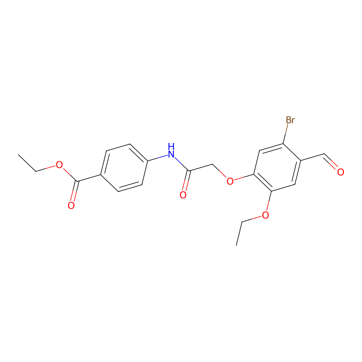 Ethyl 4-{[(5-bromo-2-ethoxy-4-formylphenoxy)acetyl]amino}benzoate molecular structure, CAS 486993-07-1