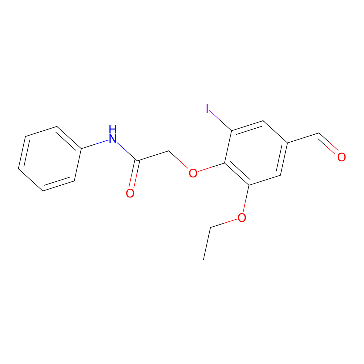 2-(2-ethoxy-4-formyl-6-iodophenoxy)-N-phenylacetamide molecular structure, CAS 486993-98-0