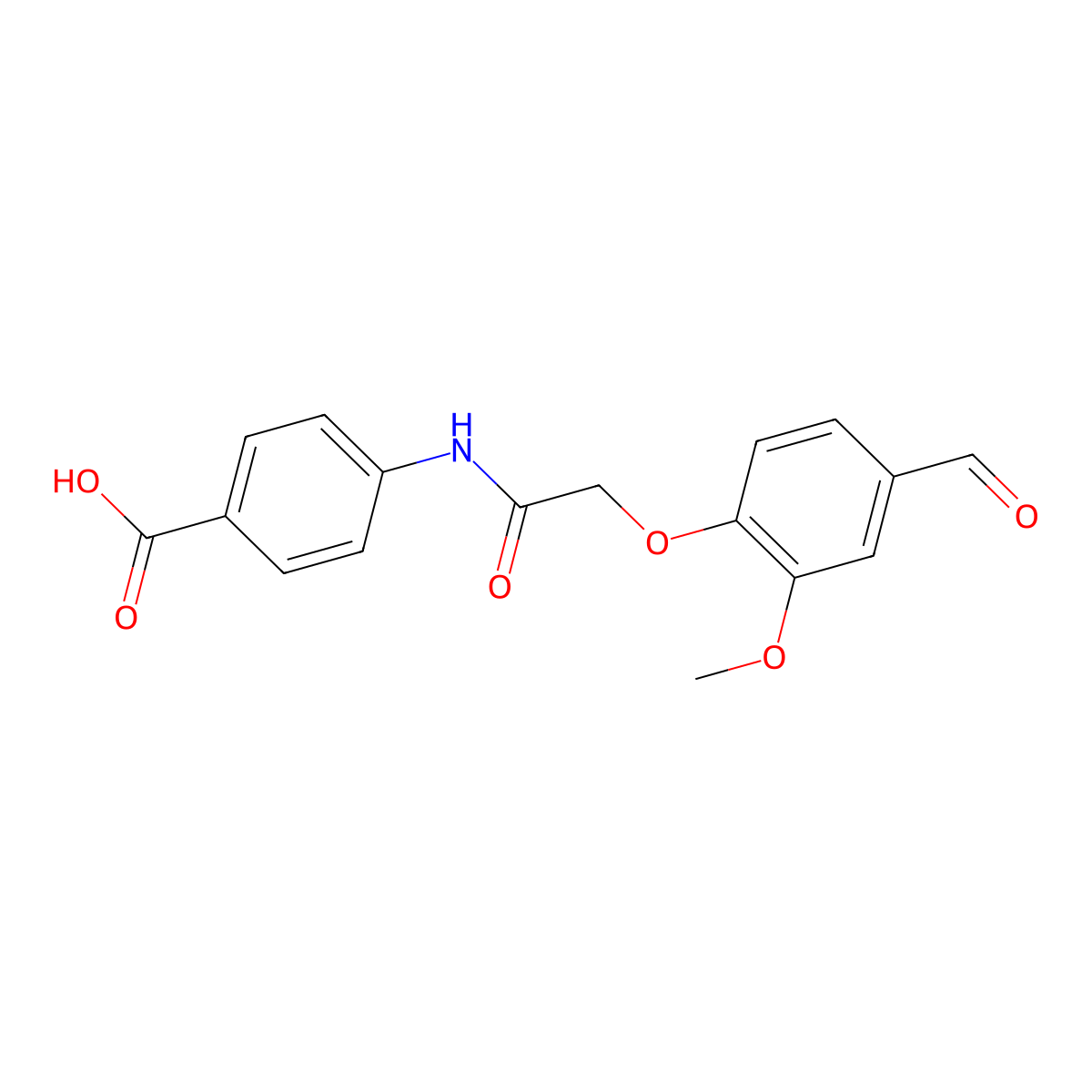 4-{[(4-Formyl-2-methoxyphenoxy)acetyl]amino}benzoic acid molecular structure, CAS 486994-04-1