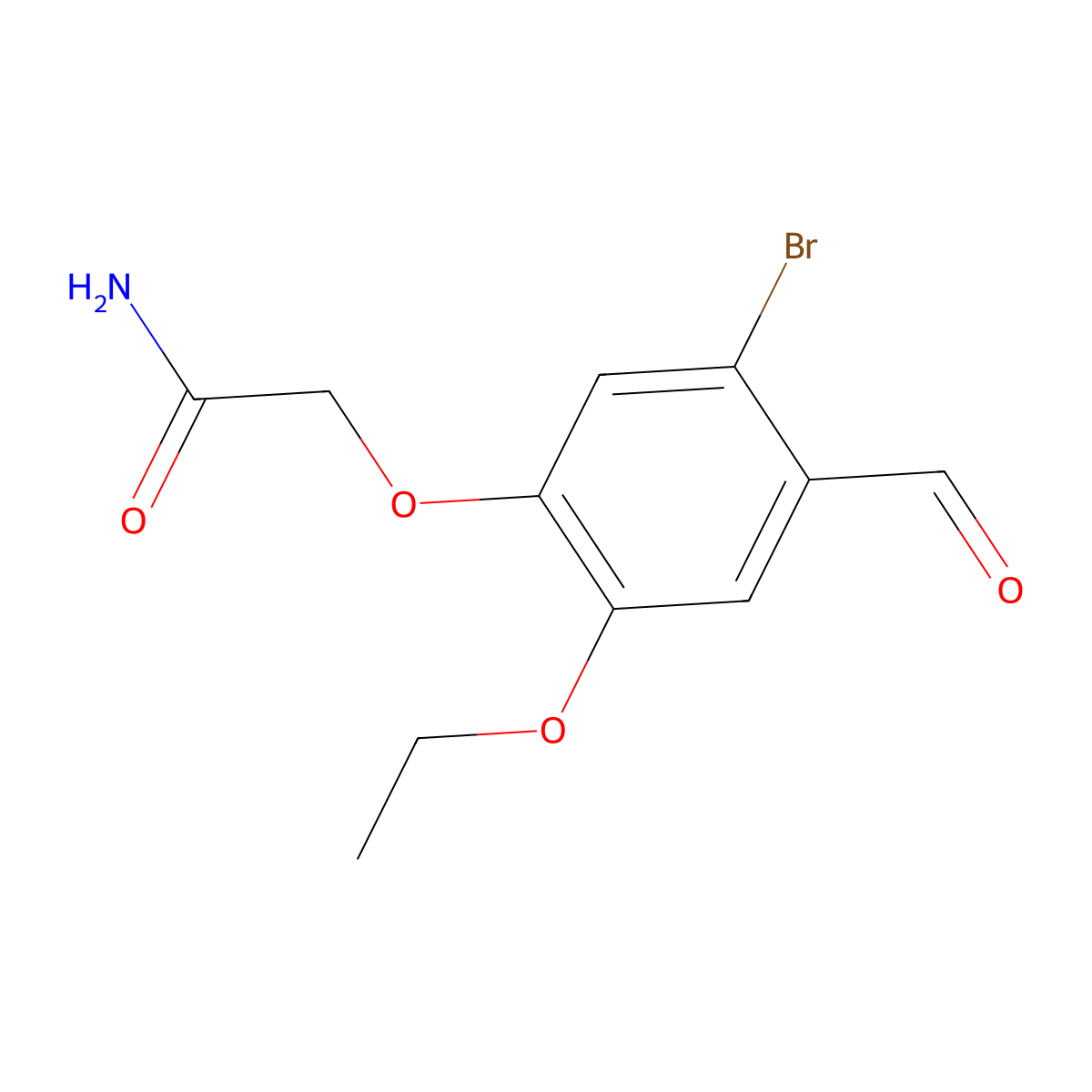 2-(5-Bromo-2-ethoxy-4-formylphenoxy)acetamide molecular structure, CAS 486994-11-0