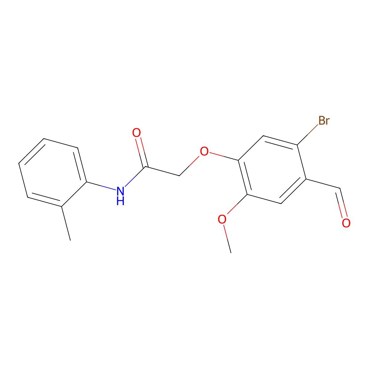 2-(5-bromo-4-formyl-2-methoxyphenoxy)-N-(2-methylphenyl)acetamide molecular structure, CAS 486994-13-2