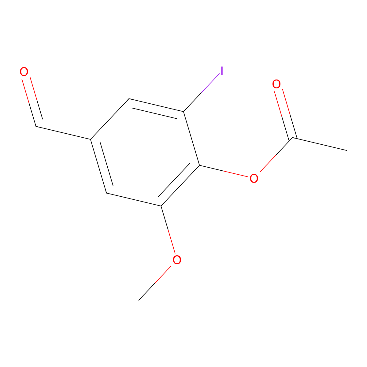 4-(Acetyloxy)-3-iodo-5-methoxybenzaldehyde molecular structure, CAS 486994-14-3