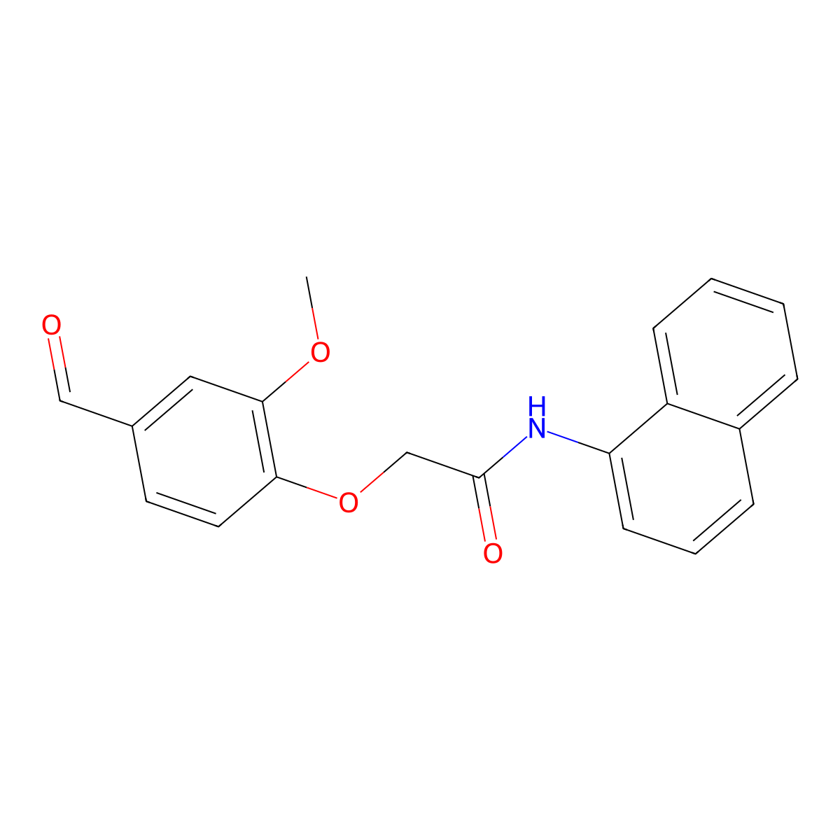 2-(4-formyl-2-methoxyphenoxy)-N-(1-naphthyl)acetamide molecular structure, CAS 486994-17-6