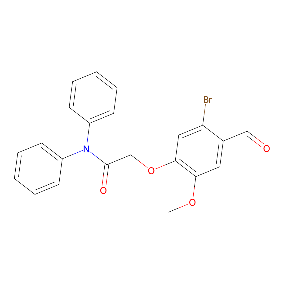 2-(5-bromo-4-formyl-2-methoxyphenoxy)-N,N-diphenylacetamide molecular structure, CAS 486994-18-7
