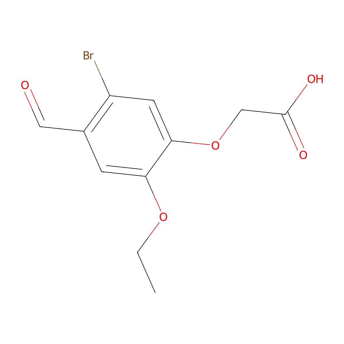 2-(5-Bromo-2-ethoxy-4-formylphenoxy)acetic acid molecular structure, CAS 486994-21-2