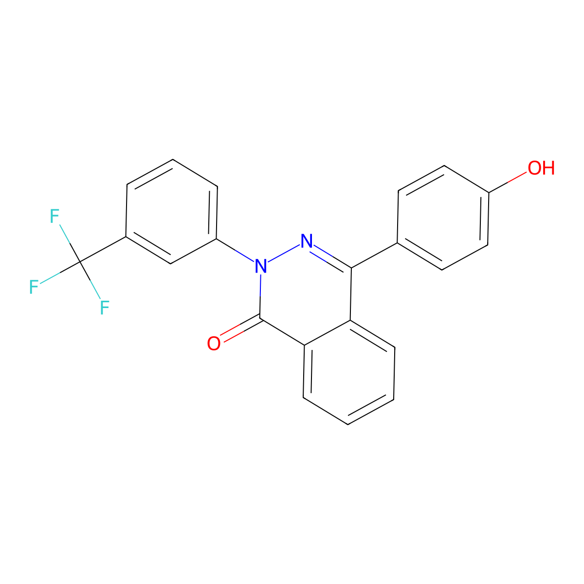 4-(4-hydroxyphenyl)-2-[3-(trifluoromethyl)phenyl]-1(2H)-phthalazinone molecular structure, CAS 486994-81-4