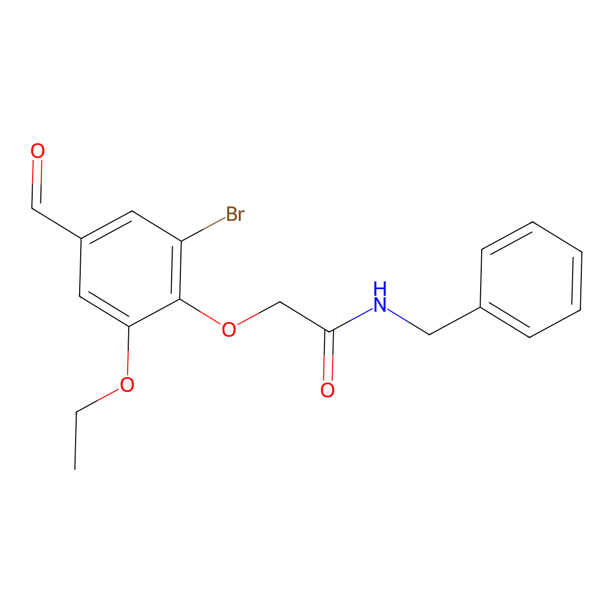 N-benzyl-2-(2-bromo-6-ethoxy-4-formylphenoxy)acetamide molecular structure, CAS 486995-08-8