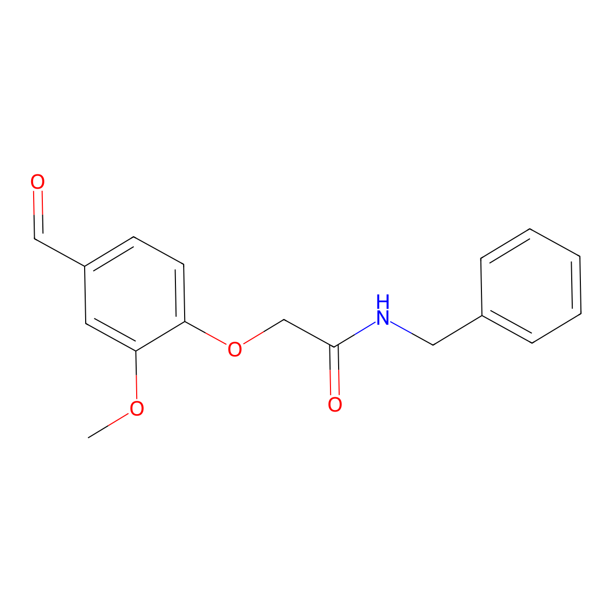 N-benzyl-2-(4-formyl-2-methoxyphenoxy)acetamide molecular structure, CAS 486995-09-9