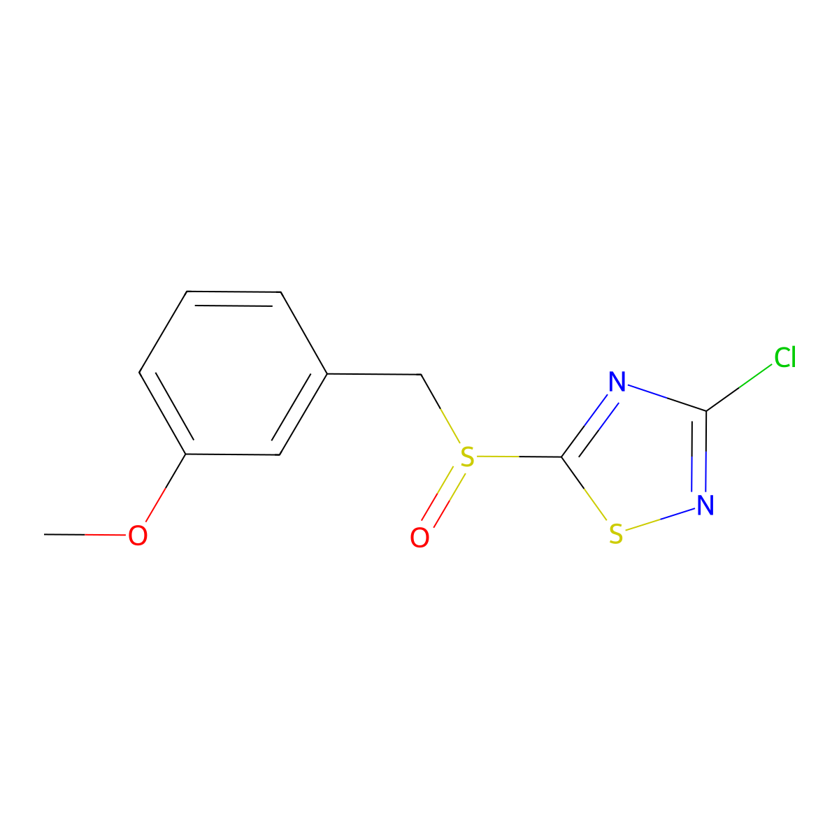 3-Chloro-5-(3-methoxybenzylsulfinyl)-1,2,4-thiadiazole molecular structure, CAS 486997-73-3