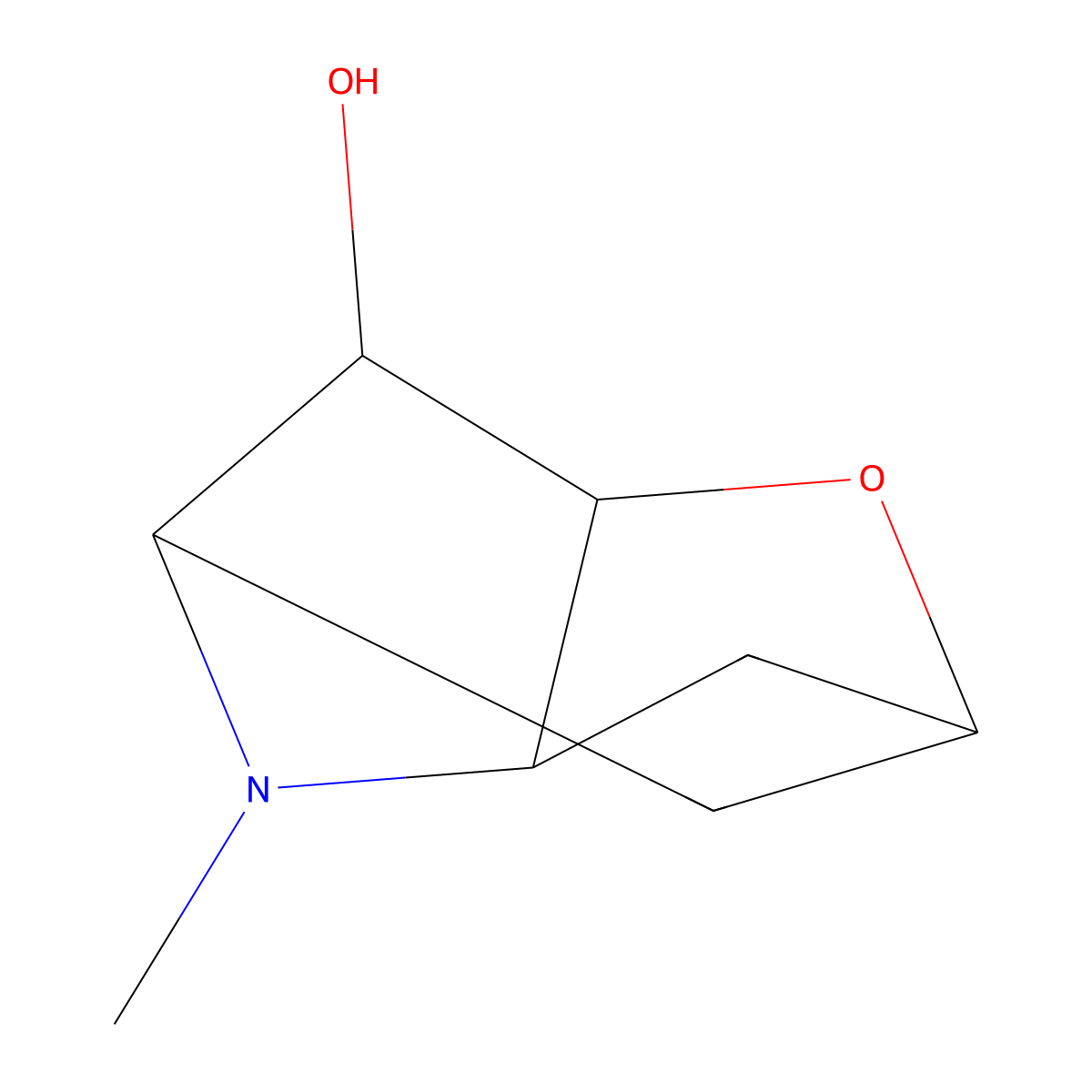 4-methylhexahydro-2H-2,5-methanofuro[3,2-b]pyrrol-6-ol molecular structure, CAS 487-27-4
