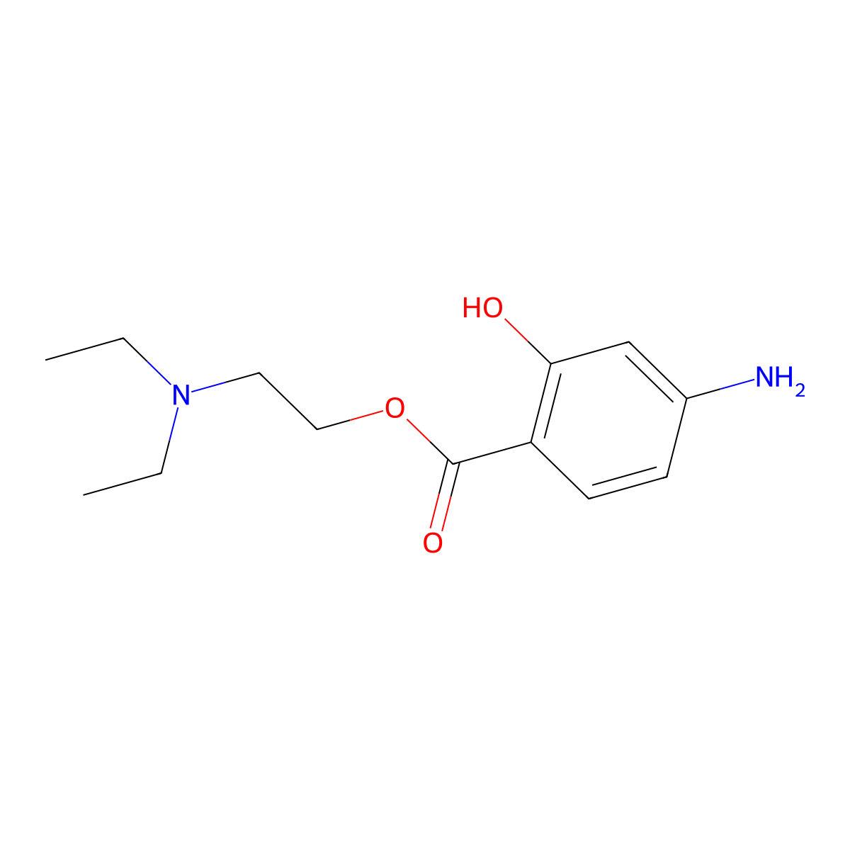 Hydroxyprocaine molecular structure, CAS 487-53-6
