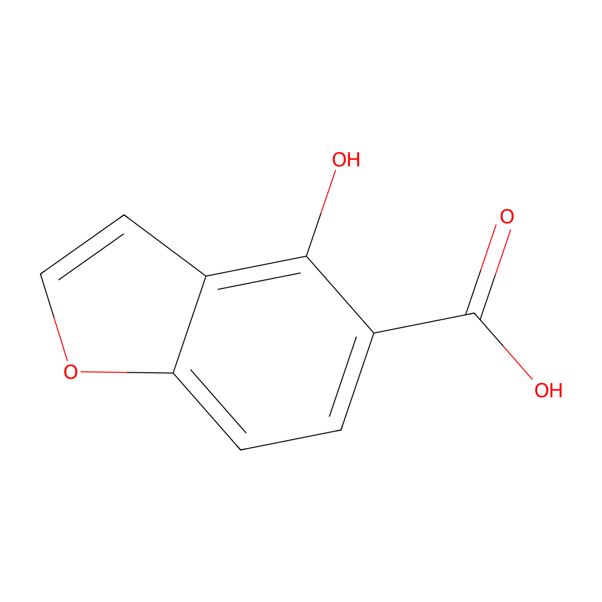 4-Hydroxy-5-benzofurancarboxylic acid molecular structure, CAS 487-56-9